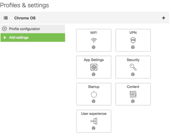 Chrom os profile and settings